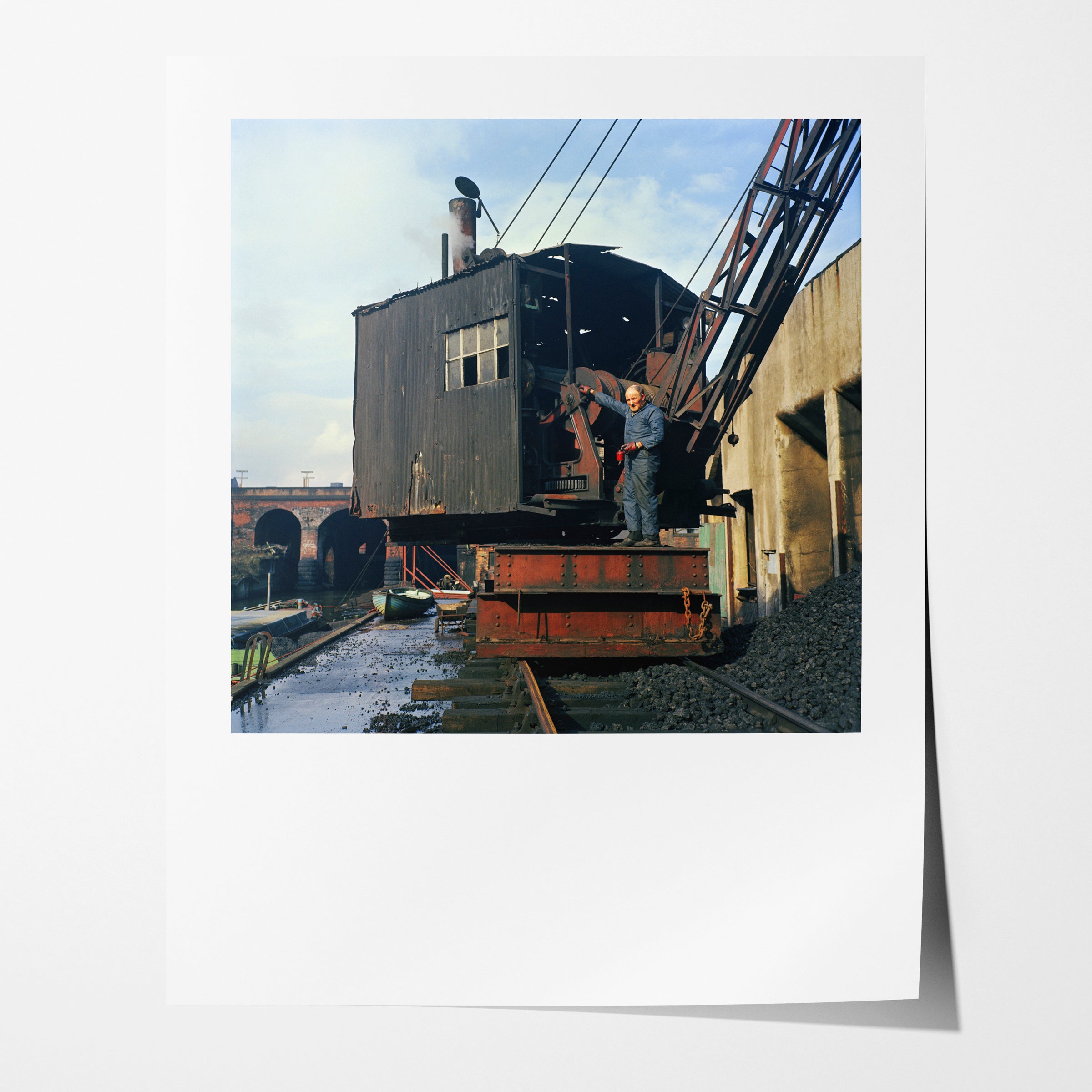 Worker, Leeds Canal, 1970s