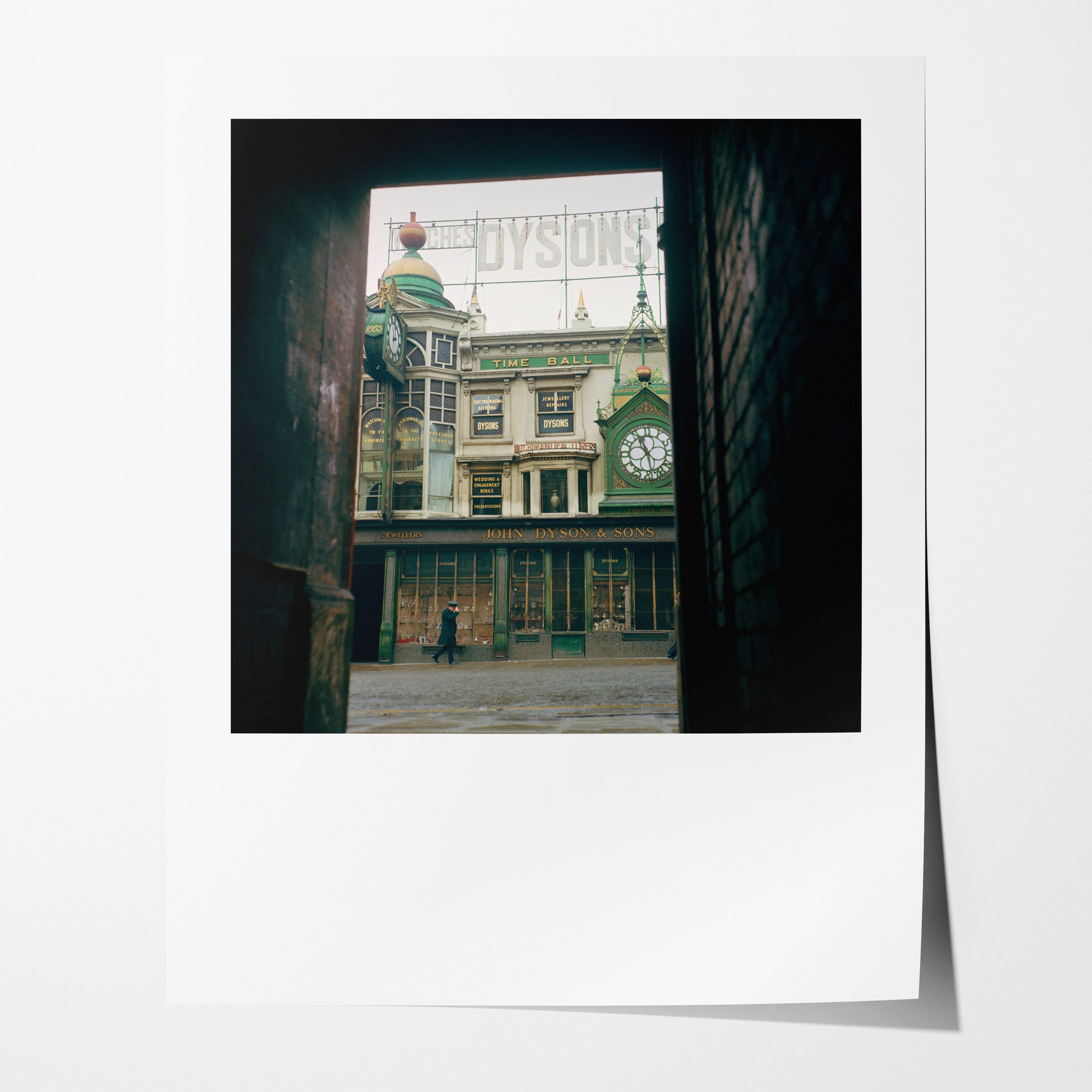 John Dyson & Sons, Clockmakers, Lower Briggate, Leeds, Winter 1973