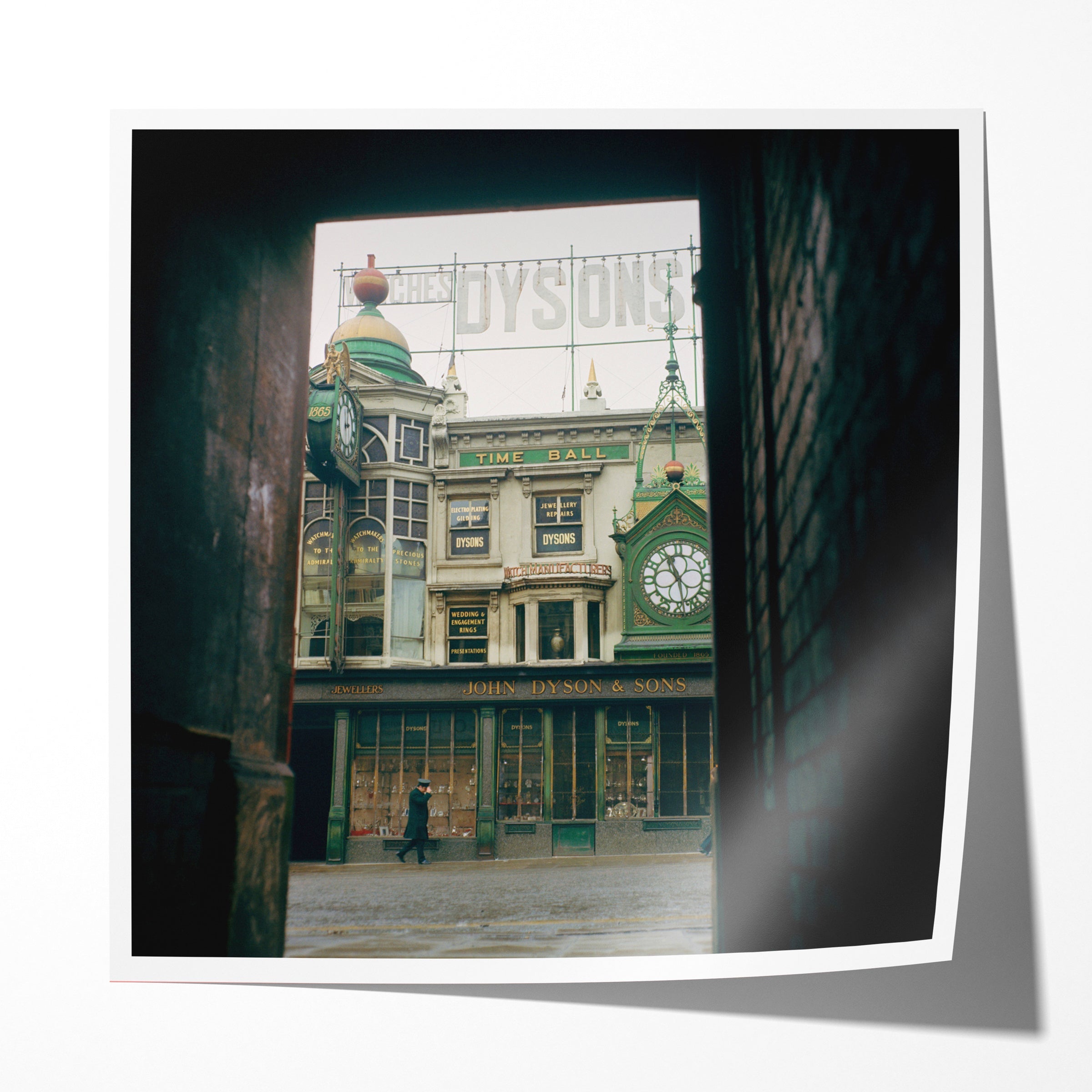 John Dyson & Sons, Clockmakers, Lower Briggate, Leeds, Winter 1973