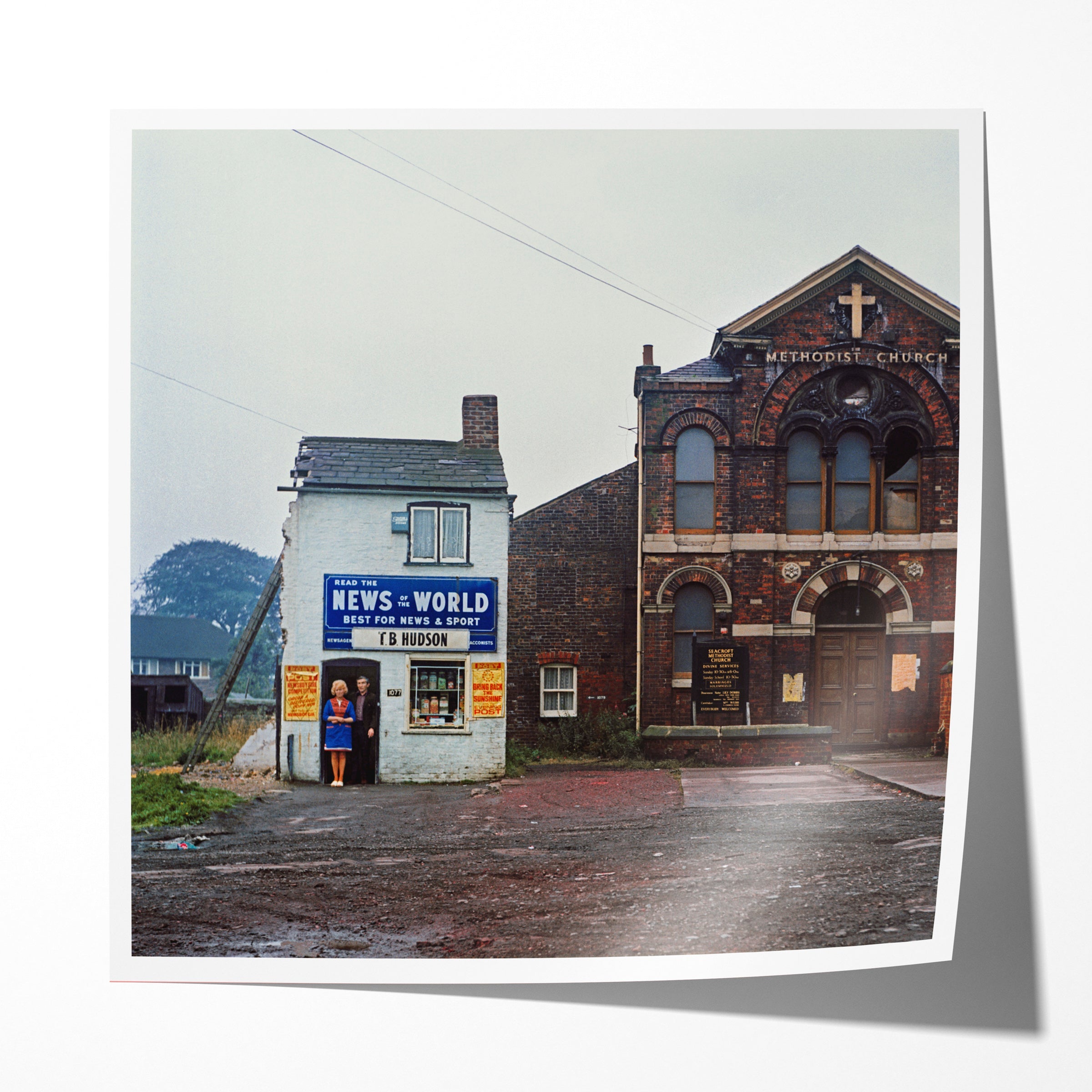 Mr. & Mrs. Hudson, by the Old Seacroft Chapel, York Road, Leeds, 1974