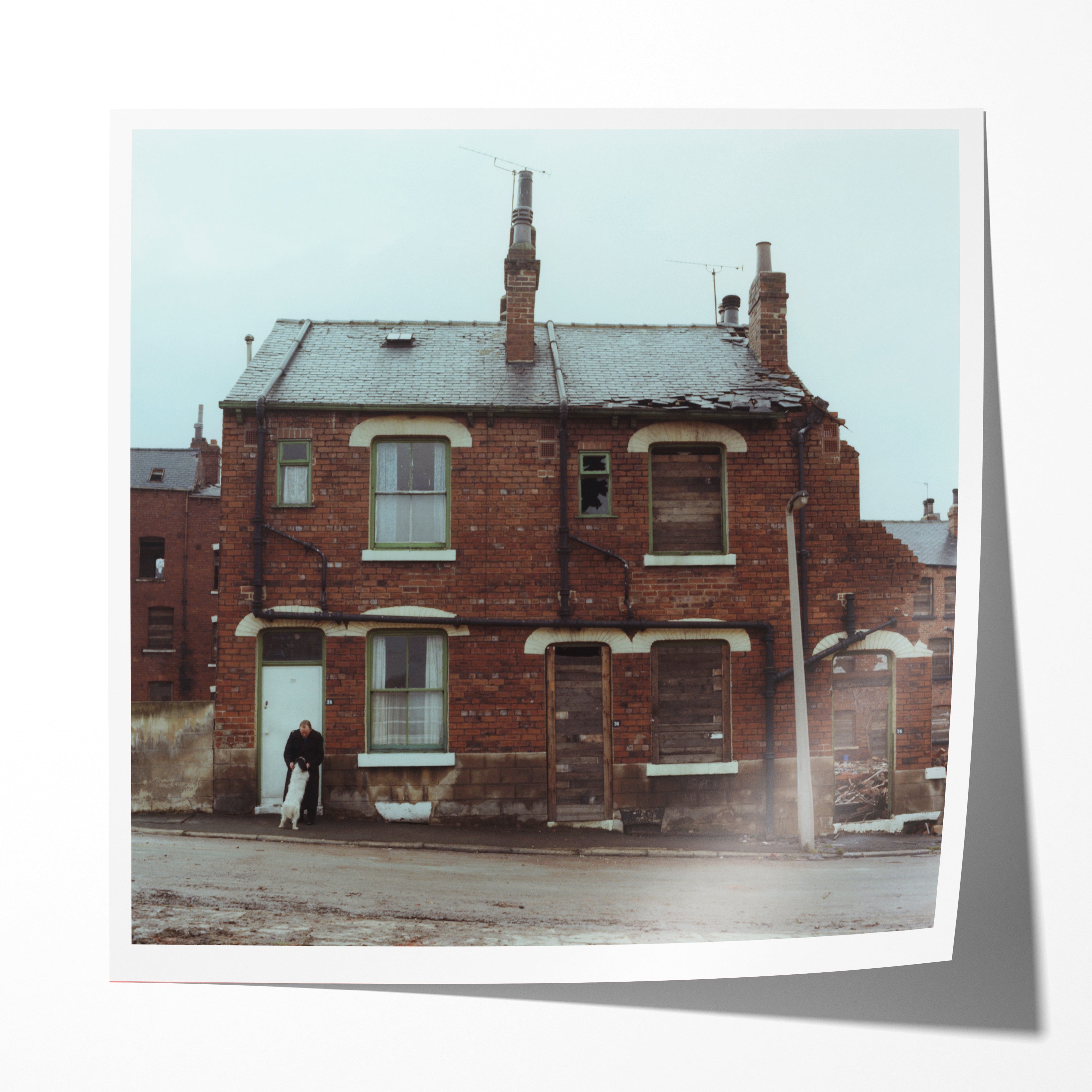 Leslie & his variously-named dog, Grosvenor Terrace, Leeds, 1978