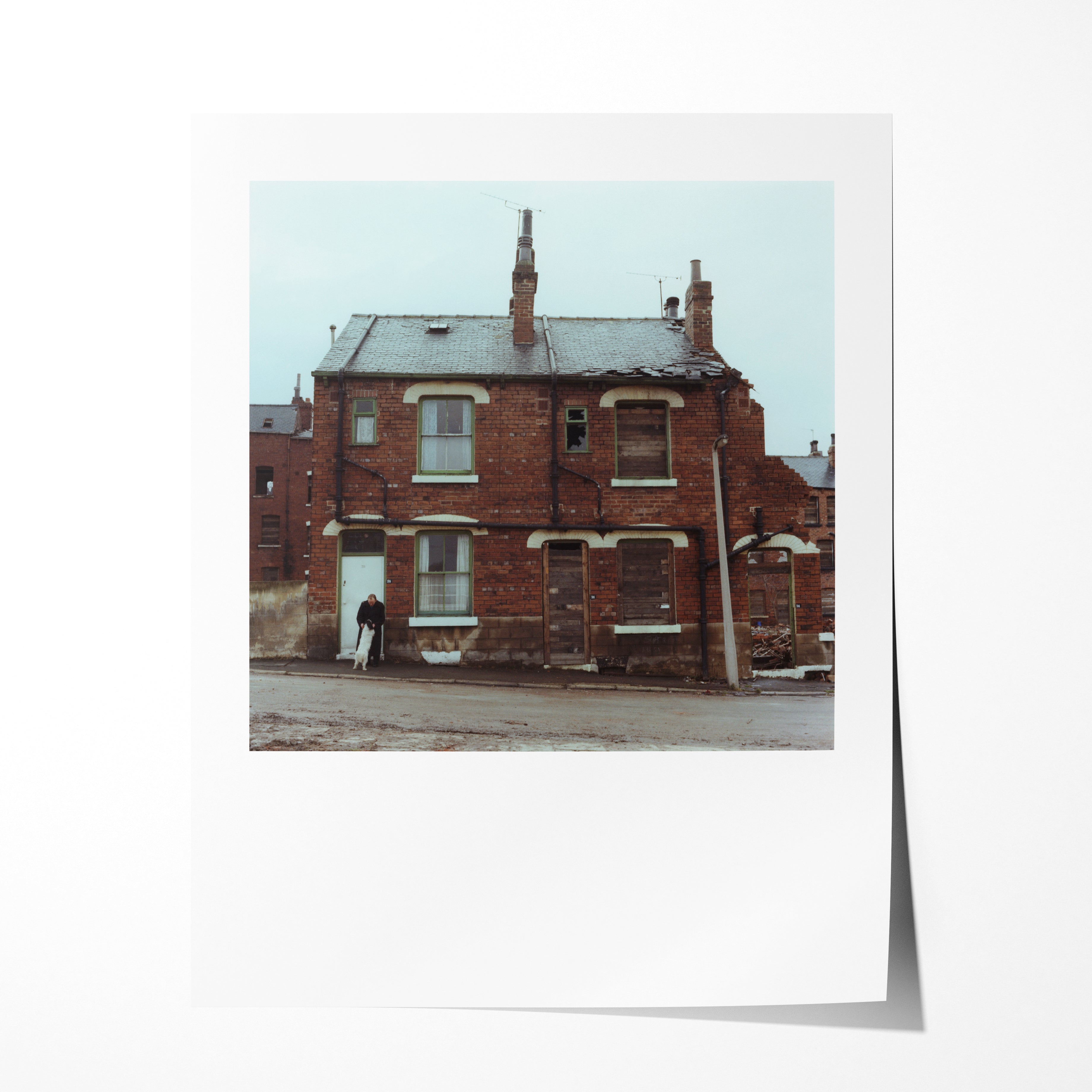 Leslie & his variously-named dog, Grosvenor Terrace, Leeds, 1978