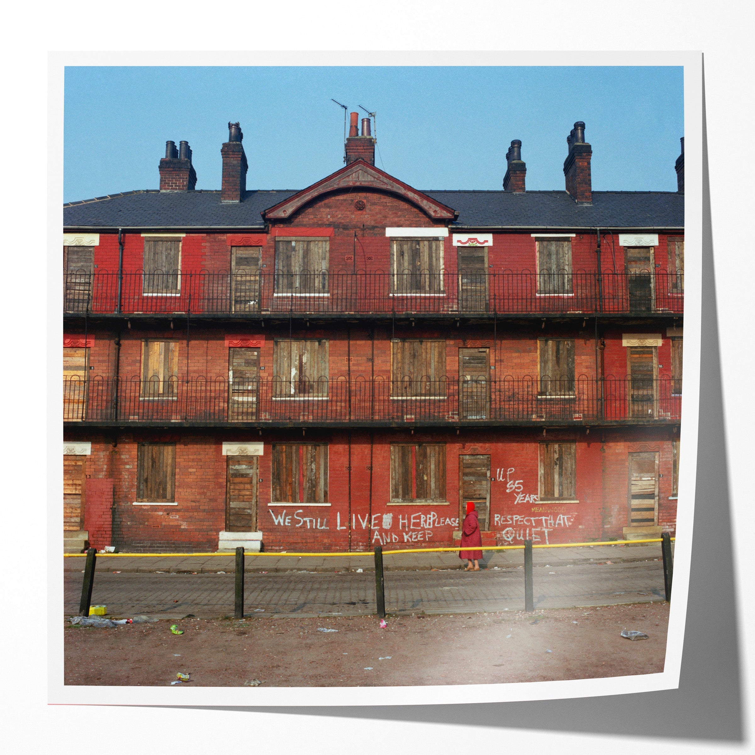 'We Still Live Here', Alexandra Road, Leeds. 1980s