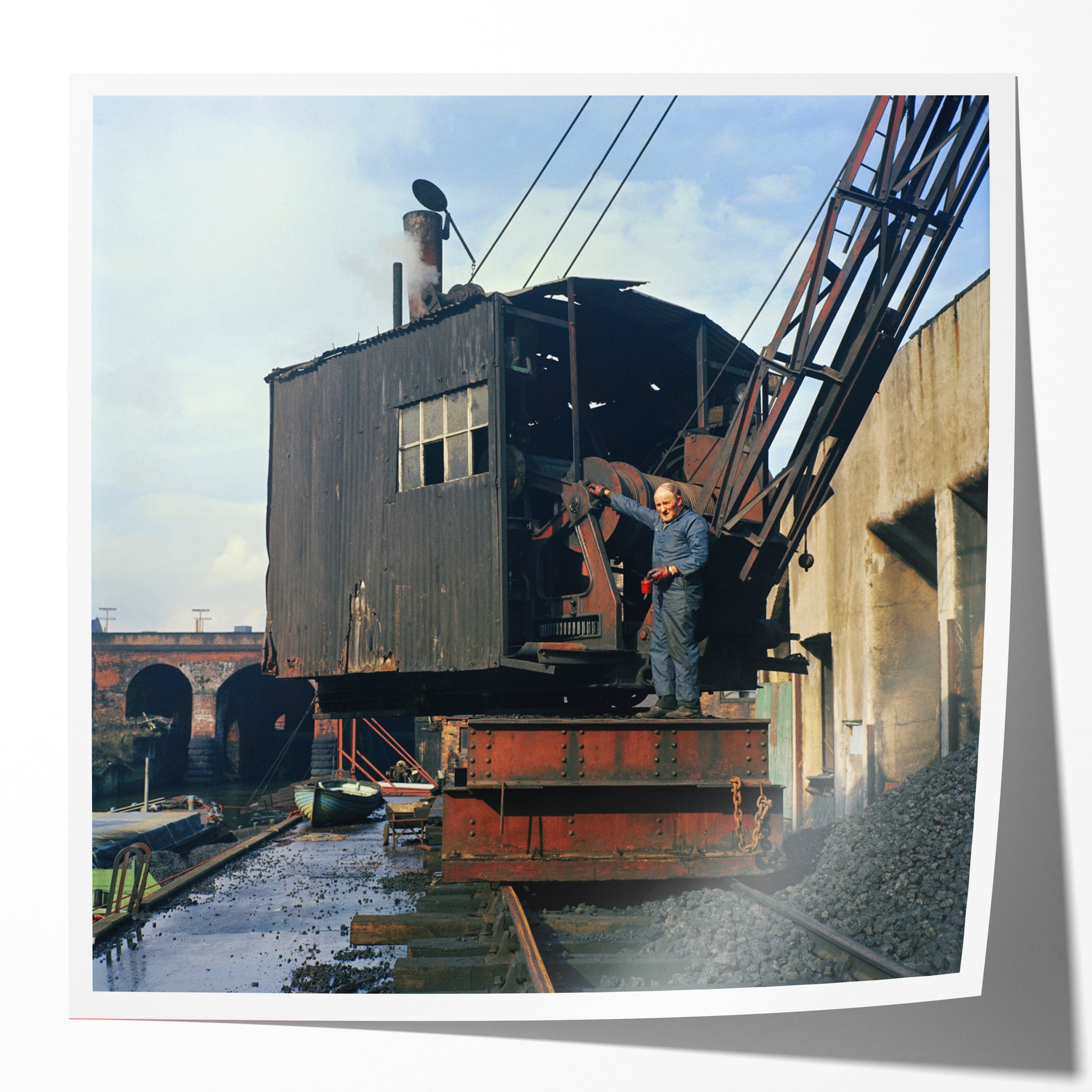 Worker, Leeds Canal, 1970s