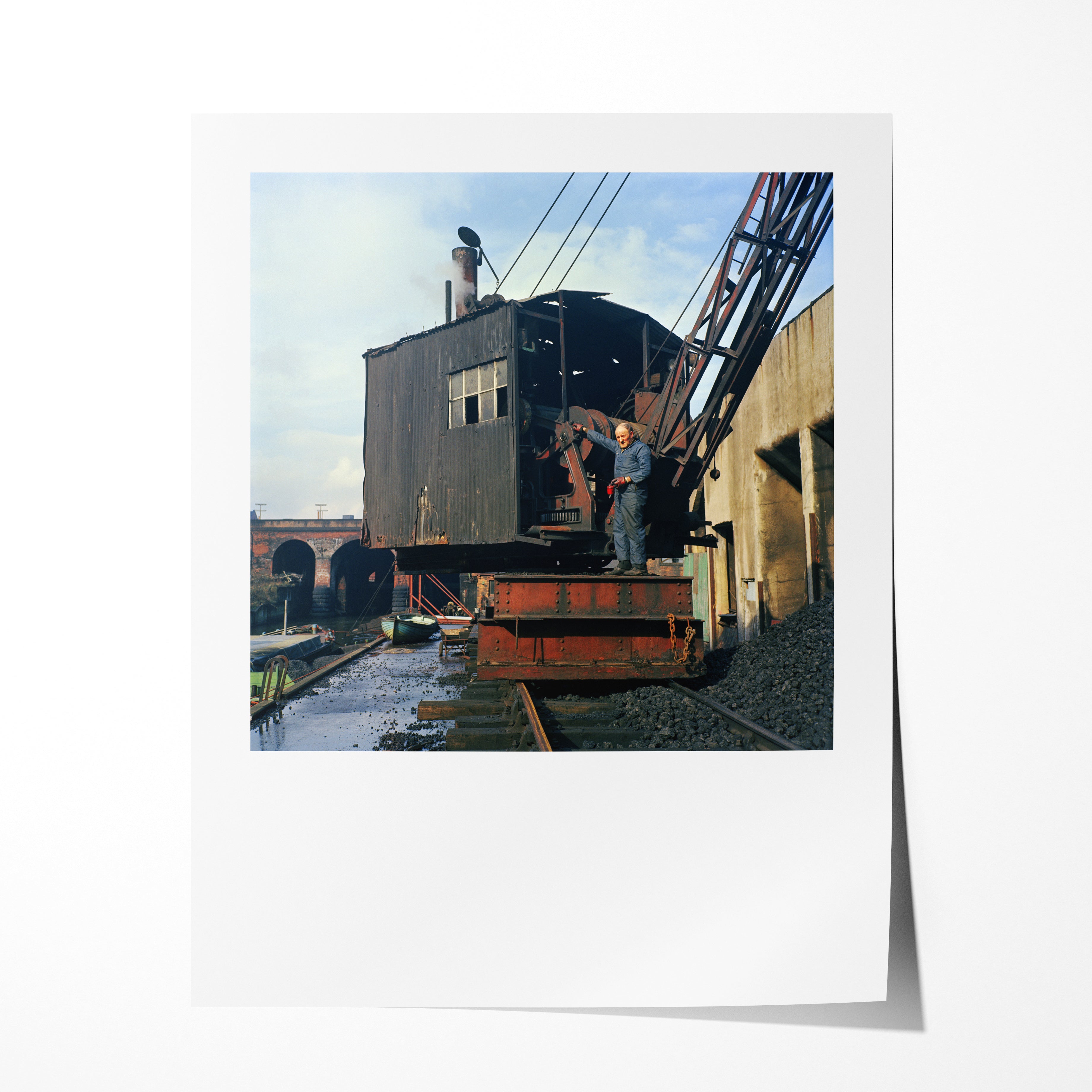 Worker, Leeds Canal, 1970s