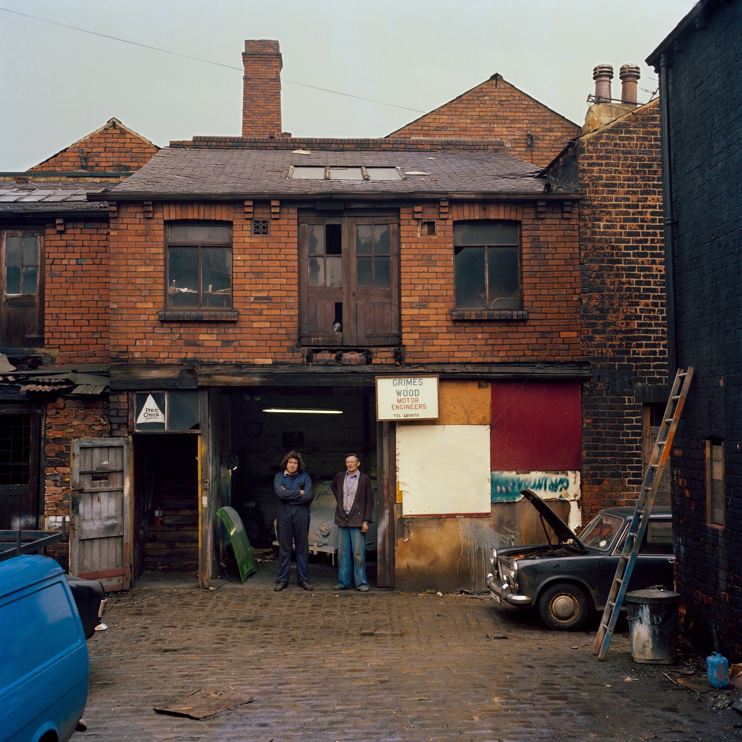 Grimes & Wood, Motor Engineers, Brumfits Yard, Craven Road, Leeds, Autumn 1978 - Reproduction Print